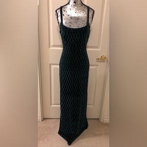 Emerald Green Velvet Textured Gown